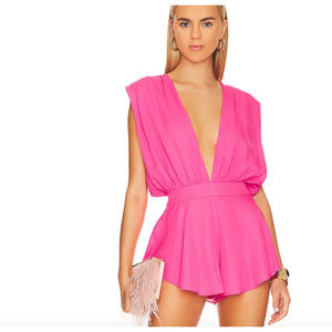More To Come x Revolve Romper Women Small Hot Pink Barbiecore Kimberly Romper